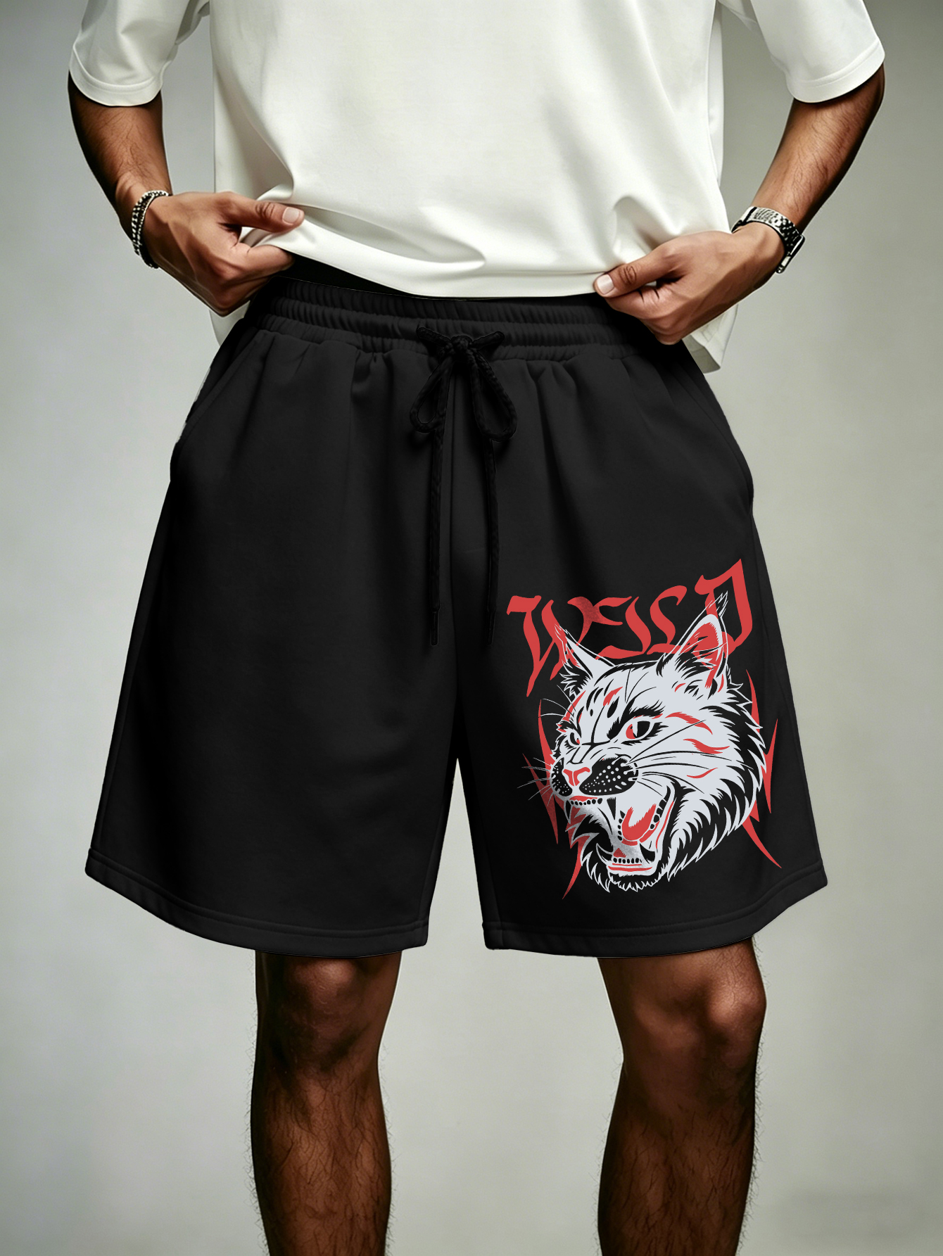 Gothic Streetwear Brand - Men's Oversized Streetwear Shorts Brand Wild