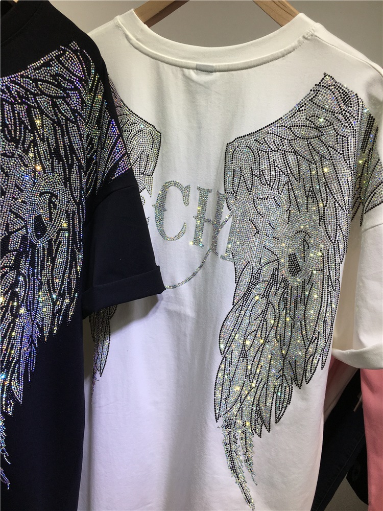 L-4XL Oversize Rhinestone Ange - Streetwear Clothing Brands recensie en prijs