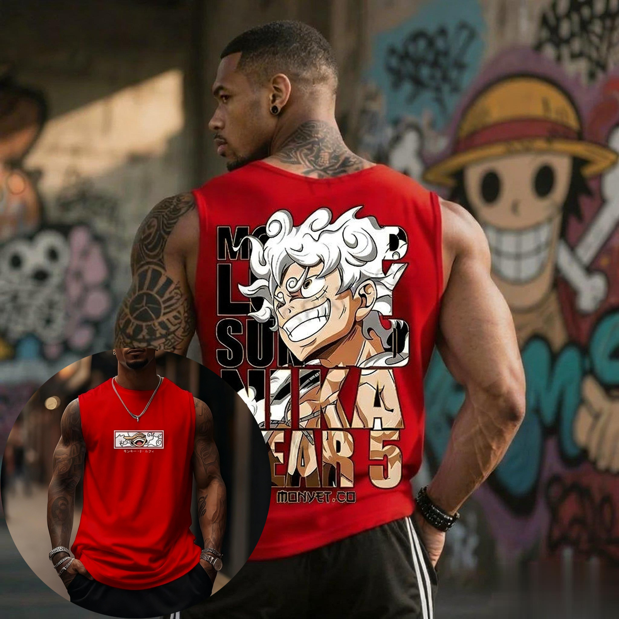 One Piece Luffy Gear 5 Tank To - Streetwear Brand Japan recensie en prijs