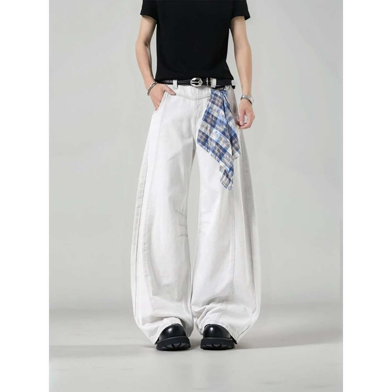 Men's Loose Wide Leg Plaid Pan - Streetwear Brand For Men recensie en prijs