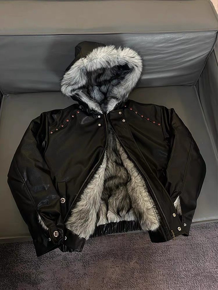 Fur Collar Natural With Botton - Urban Streetwear Brand recensie en prijs